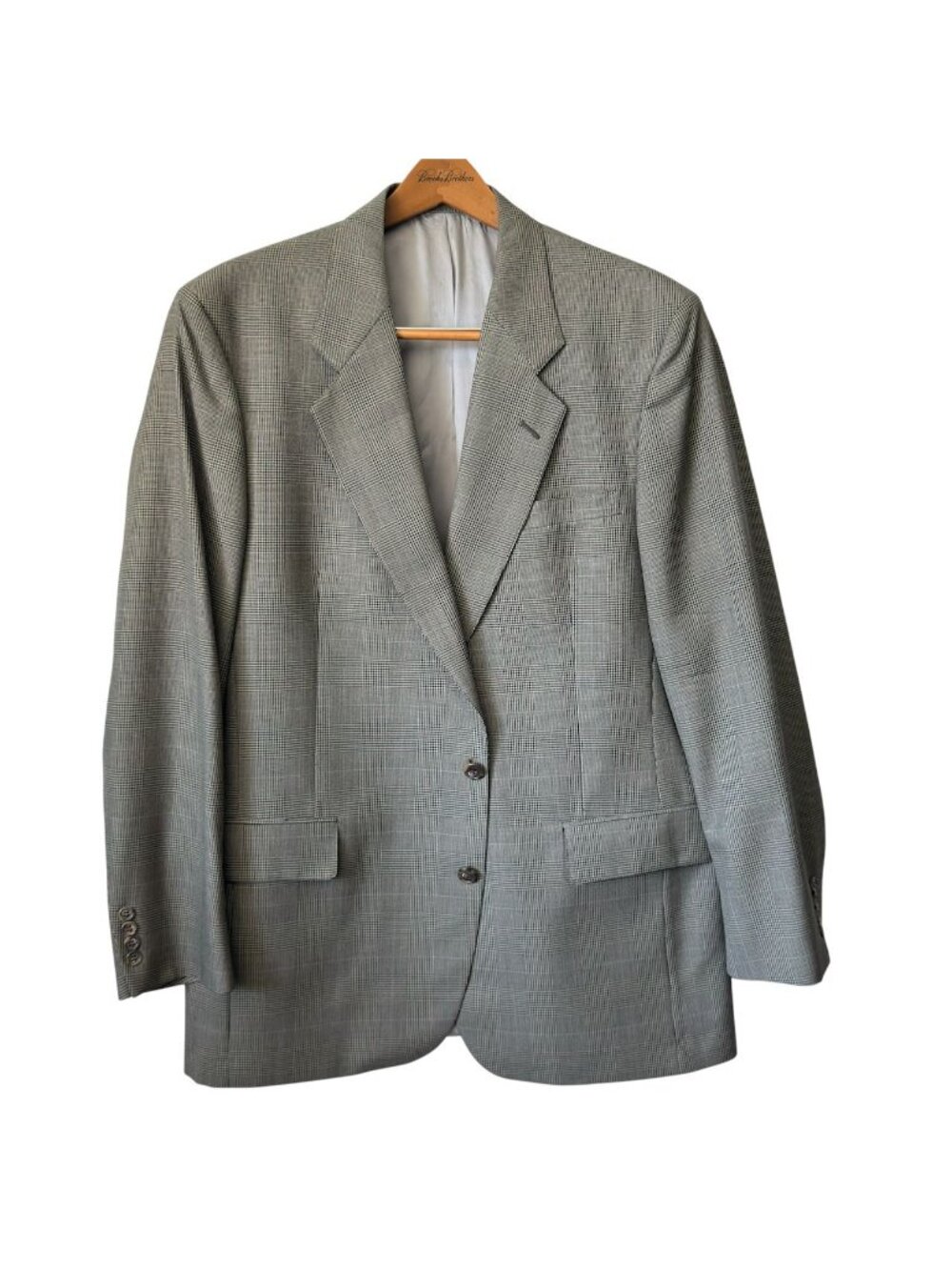 Joseph A. Bank Signature Collection Glen Plaid Beige & Black Suit 44L 2-Button 4 - Picture 2 of 16
